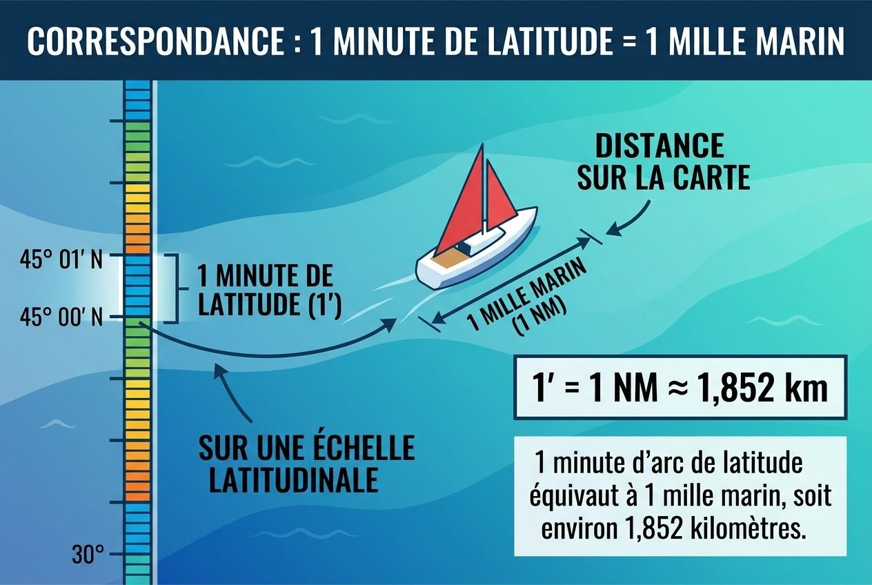 Relation latitude et distance nautique